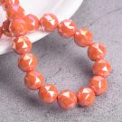6mm 8mm 10mm Round Shape Coloful Plated Faceted Crystal Glass Loose Beads Model Opaque Orange