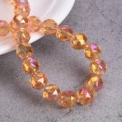 6mm 8mm 10mm Round Shape Coloful Plated Faceted Crystal Glass Loose Beads Model Golden Colorized