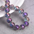 6mm 8mm 10mm Round Shape Coloful Plated Faceted Crystal Glass Loose Beads Model Purple Colorized