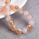 6mm 8mm 10mm Round Shape Coloful Plated Faceted Crystal Glass Loose Beads Model Opal Orange