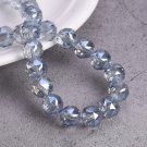 6mm 8mm 10mm Round Shape Coloful Plated Faceted Crystal Glass Loose Beads Model Lt Grayish Blue