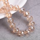 6mm 8mm 10mm Round Shape Coloful Plated Faceted Crystal Glass Loose Beads Model Champagne