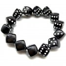 Colorful Acrylic Dice Beads Stretch Bracelets Funny Game Lucky Dice Bracelets Model Black