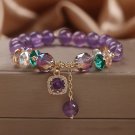 8mm Fashion Purple Crystal Bracelets Women's Sweet Romantic Vintage Lily Model Purple