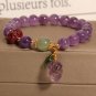 8mm Fashion Purple Crystal Bracelets Women's Sweet Romantic Vintage Lily Model Purple