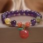 8mm Fashion Purple Crystal Bracelets Women's Sweet Romantic Vintage Lily Model Purple