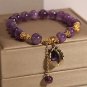 8mm Fashion Purple Crystal Bracelets Women's Sweet Romantic Vintage Lily Model Purplelotus seedpod