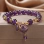 8mm Fashion Purple Crystal Bracelets Women's Sweet Romantic Vintage Lily Model Purplepurse