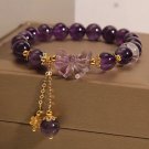 8mm Fashion Purple Crystal Bracelets Women's Sweet Romantic Vintage Lily Model Purplebow