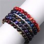 New Fashion Real Natural Tiger Eye Stone Bracelet 8mm Round Polished Stone Model 14