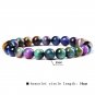 New Fashion Real Natural Tiger Eye Stone Bracelet 8mm Round Polished Stone Model 16