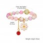 Cute Popcorn Crystal Beaded Women Bracelet Daisy Flower Pendant Fashion Model Yellow