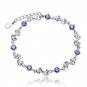 ALIZERO 925 Sterling Silver Bracelet White / Purple Zircon Crystal Bracelets Model White