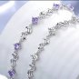 ALIZERO 925 Sterling Silver Bracelet White / Purple Zircon Crystal Bracelets Model White