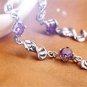 ALIZERO 925 Sterling Silver Bracelet White / Purple Zircon Crystal Bracelets Model White