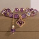 Elegant Romantic Amethyst Bracelet Women's Luxury Retro Crystal Five Flower Model SL02963