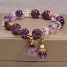 Elegant Romantic Amethyst Bracelet Women's Luxury Retro Crystal Five Flower Model SL02961
