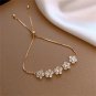 Elegant Romantic Amethyst Bracelet Women's Luxury Retro Crystal Five Flower Model SL02961