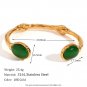 MamacitaSlay Elegant Oval Natural Stone Green Agate Pink Crystal White Jade Model White