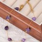 FlyMango Colorful Natural Stone Beads Chain Bracelet for Women Trendy Bohemia Model B24106GAmethyst