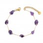 FlyMango Colorful Natural Stone Beads Chain Bracelet for Women Trendy Bohemia Model B24106GCoral