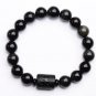 10/12MM Natural Black Obsidian Carved Buddha Lucky Amulet Round Beads Strand Model 12mm Dragon