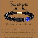 Zodiac Bracelet for Men Women, 8mm 10mm Natural Black Onyx Stone Star Sign Model 16