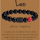Zodiac Bracelet for Men Women, 8mm 10mm Natural Black Onyx Stone Star Sign Model 10