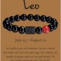 Zodiac Bracelet for Men Women, 8mm 10mm Natural Black Onyx Stone Star Sign Model 10