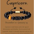 Zodiac Bracelet for Men Women, 8mm 10mm Natural Black Onyx Stone Star Sign Model 9