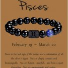 Zodiac Bracelet for Men Women, 8mm 10mm Natural Black Onyx Stone Star Sign Model 24