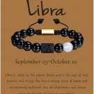 Zodiac Bracelet for Men Women, 8mm 10mm Natural Black Onyx Stone Star Sign Model 23