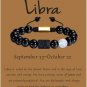 Zodiac Bracelet for Men Women, 8mm 10mm Natural Black Onyx Stone Star Sign Model 23