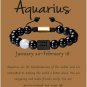 Zodiac Bracelet for Men Women, 8mm 10mm Natural Black Onyx Stone Star Sign Model 18