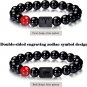 Zodiac Bracelet for Men Women, 8mm 10mm Natural Black Onyx Stone Star Sign Model 18