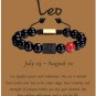 Zodiac Bracelet for Men Women, 8mm 10mm Natural Black Onyx Stone Star Sign Model 17