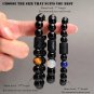 Zodiac Bracelet for Men Women, 8mm 10mm Natural Black Onyx Stone Star Sign Model 17