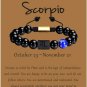 Zodiac Bracelet for Men Women, 8mm 10mm Natural Black Onyx Stone Star Sign Model 17