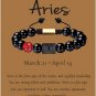Zodiac Bracelet for Men Women, 8mm 10mm Natural Black Onyx Stone Star Sign Model 17