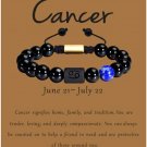 Zodiac Bracelet for Men Women, 8mm 10mm Natural Black Onyx Stone Star Sign Model 7