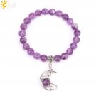 Natrual Stone Bracelet for Women Energy Star Moon Crystal Charm Tiger Eye Pink Model AmethystMoon