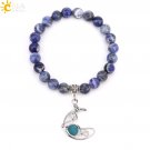 Natrual Stone Bracelet for Women Energy Star Moon Crystal Charm Tiger Eye Pink Model SodaliteMoon
