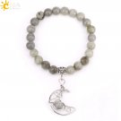 Natrual Stone Bracelet for Women Energy Star Moon Crystal Charm Tiger Eye Pink Model LabradoriteMoon