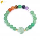 Natrual Stone Bracelet for Women Energy Star Moon Crystal Charm Tiger Eye Pink Model Green