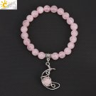 Natrual Stone Bracelet for Women Energy Star Moon Crystal Charm Tiger Eye Pink Model Rose QuartzMoon