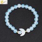 Natrual Stone Bracelet for Women Energy Star Moon Crystal Charm Tiger Eye Pink Model Opal