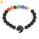 Natrual Stone Bracelet for Women Energy Star Moon Crystal Charm Tiger Eye  Model Black Obsidian A