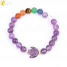 Natrual Stone Bracelet for Women Energy Star Moon Crystal Charm Tiger Eye Pink Model Amethyst A