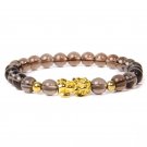 Fengshui Pixiu Bracelet Natural Obsidian Stone Beads Bracelets For Women Men Model Smoky Quartz 8mm Fengshui Pixiu Bracelet Natural Obsidian Stone Beads Bracelets For Women Men Model Smoky Quartz 8mm