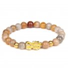 Fengshui Pixiu Bracelet Natural Obsidian Stone Beads Bracelets For Women Men Model Yellow